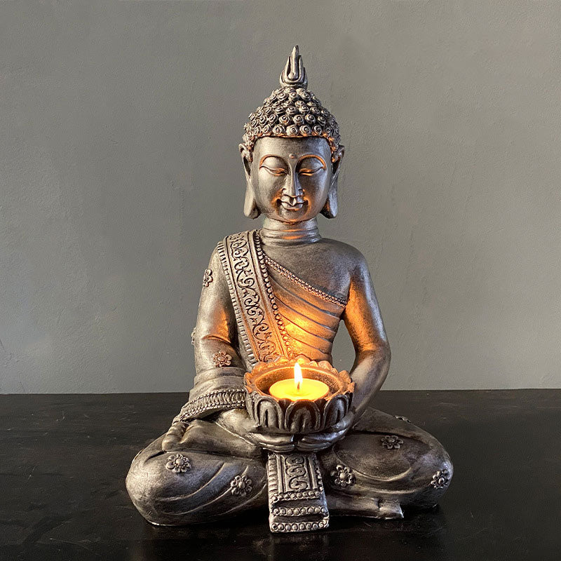 Statuen Buddha Tibetisch Kerzenhalter Glücksbringer