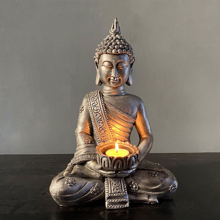 Statuen Buddha Tibetisch Kerzenhalter Glücksbringer