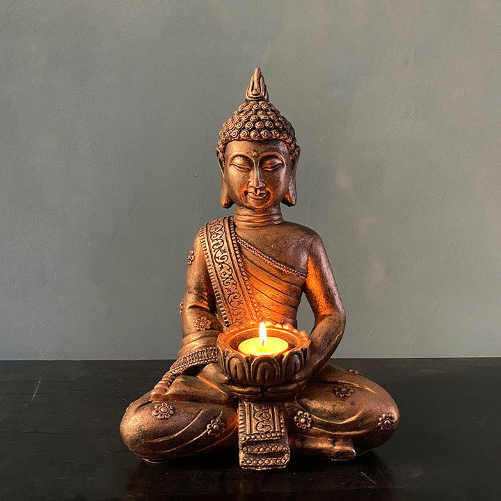 Statuen Buddha Tibetisch Kerzenhalter