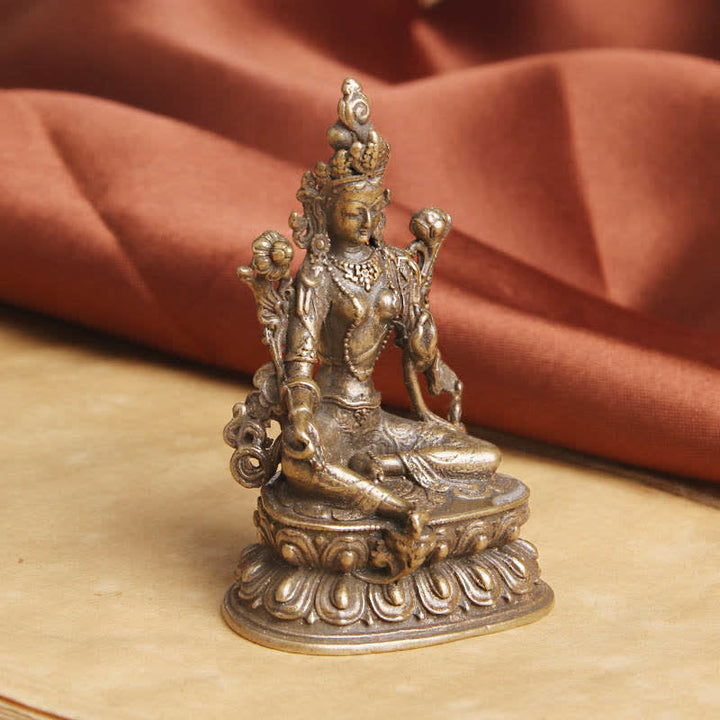 Tara Grün Kupfer Statue Feng Shui