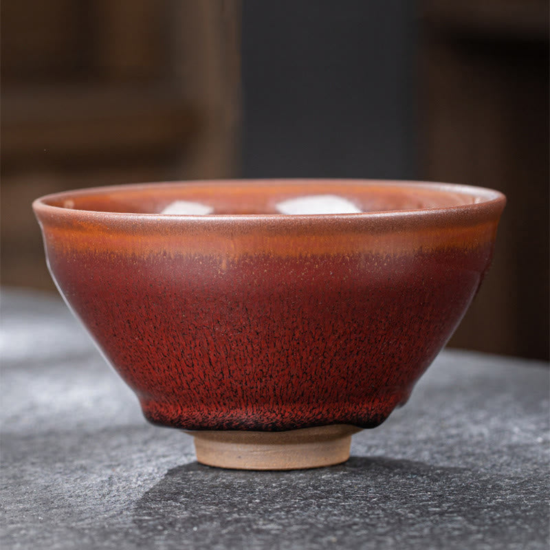 Teebecher Aus Porzellan Jianzhan Rot Braun Vintage Gaiwan