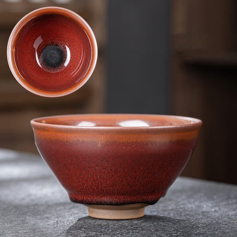 Teebecher Aus Porzellan Jianzhan Rot Braun Vintage Keramik