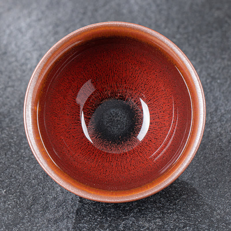 Teebecher Aus Porzellan Jianzhan Rot Braun Vintage