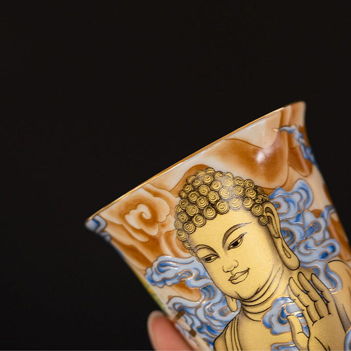 Teebecher Fliegende Apsara Dunhuang Keramik Matcha