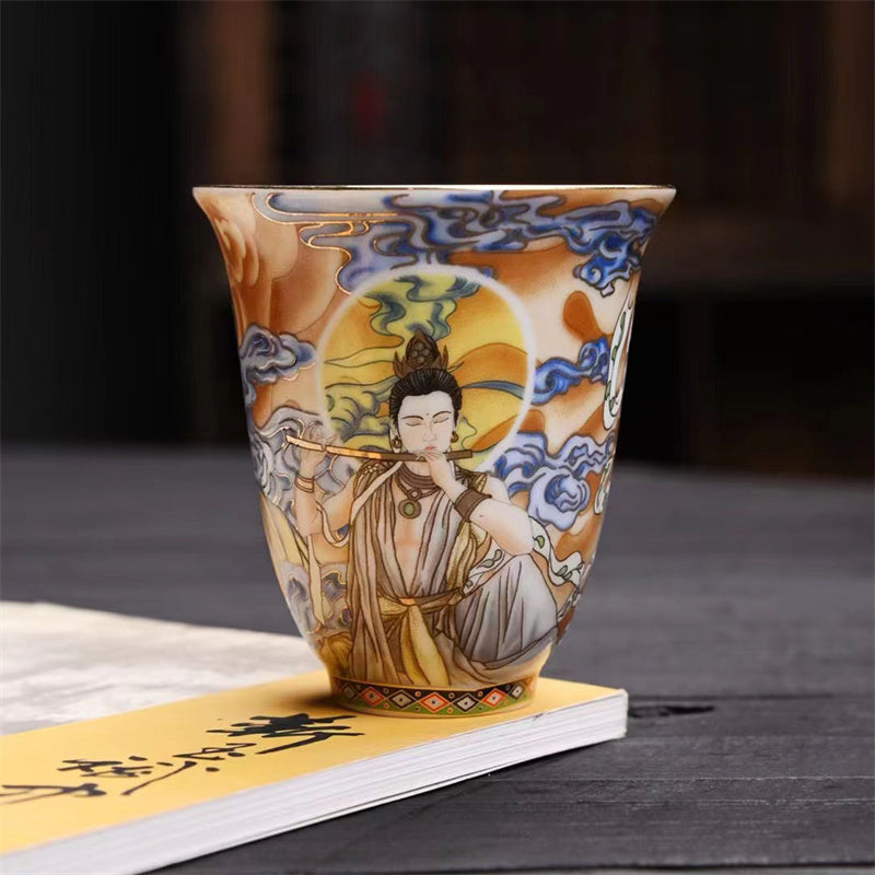Teebecher Fliegende Apsara Dunhuang Keramik Porzellan