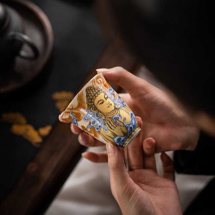 Teebecher Fliegende Apsara Dunhuang Keramik Teezeremonie