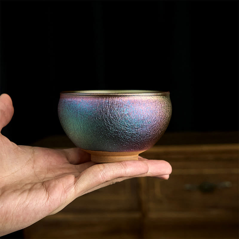 Teebecher Goldener Lotus Jianzhan Keramik Geschenk