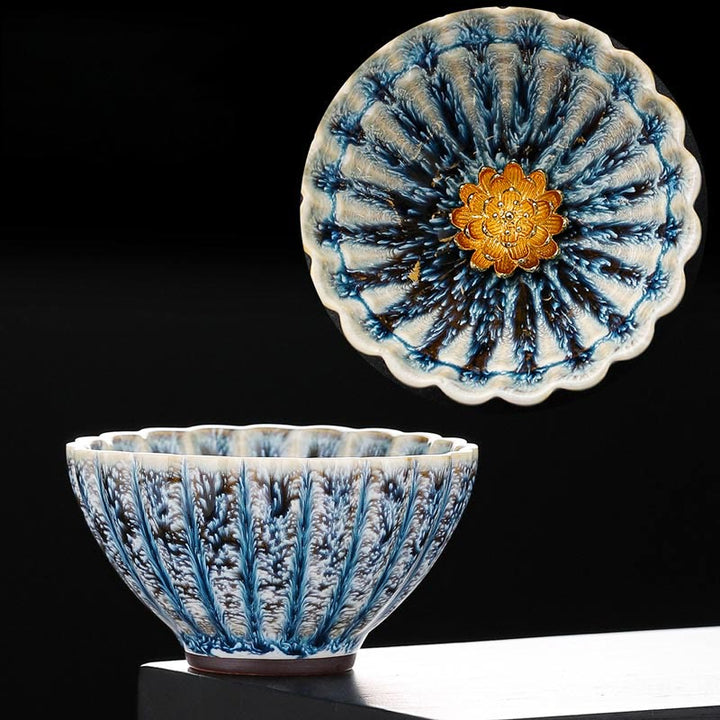 Teebecher Jianzhan Lotus Keramik Klein Gaiwan