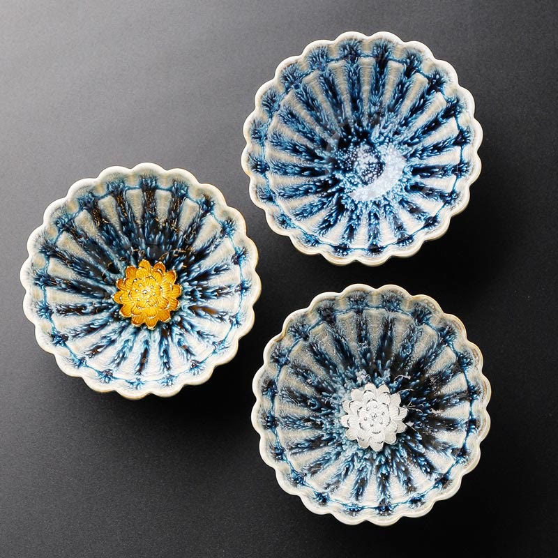 Teebecher Jianzhan Lotus Keramik Klein Porzellan