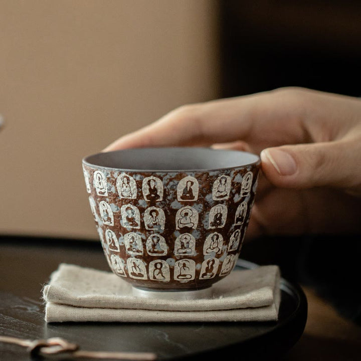 Teebecher Porzellan Buddha Poesie Keramik