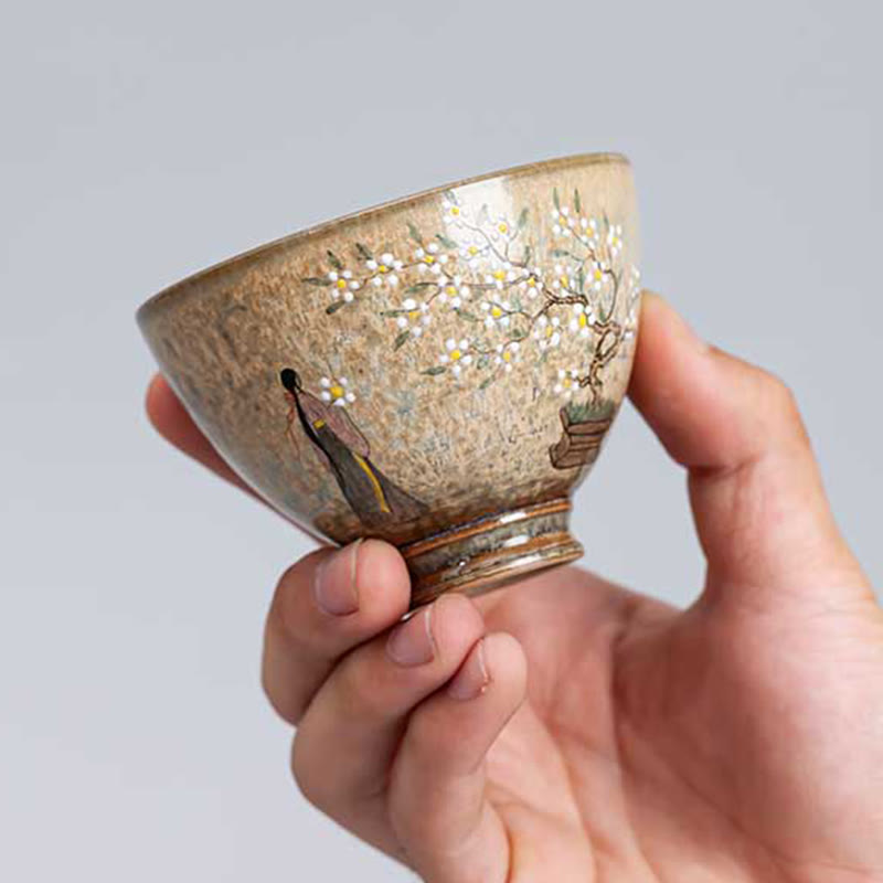 Teebecher Porzellan Hanfu Mädchen Ru-Brennofen Geschenk