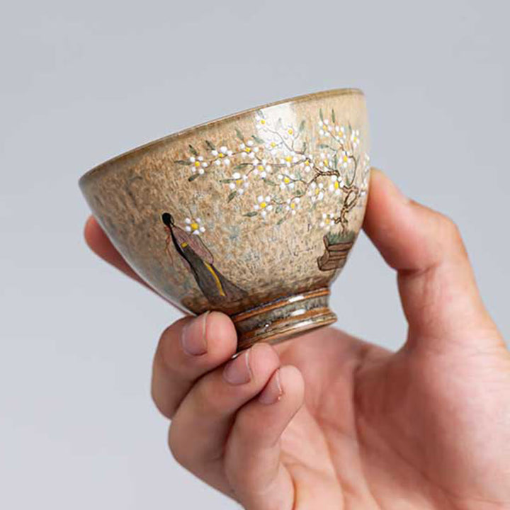 Teebecher Porzellan Hanfu Mädchen Ru-Brennofen Geschenk
