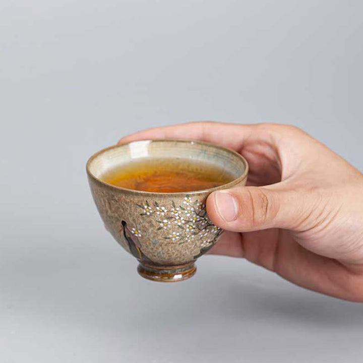 Teebecher Porzellan Hanfu Mädchen Ru-Brennofen Matcha