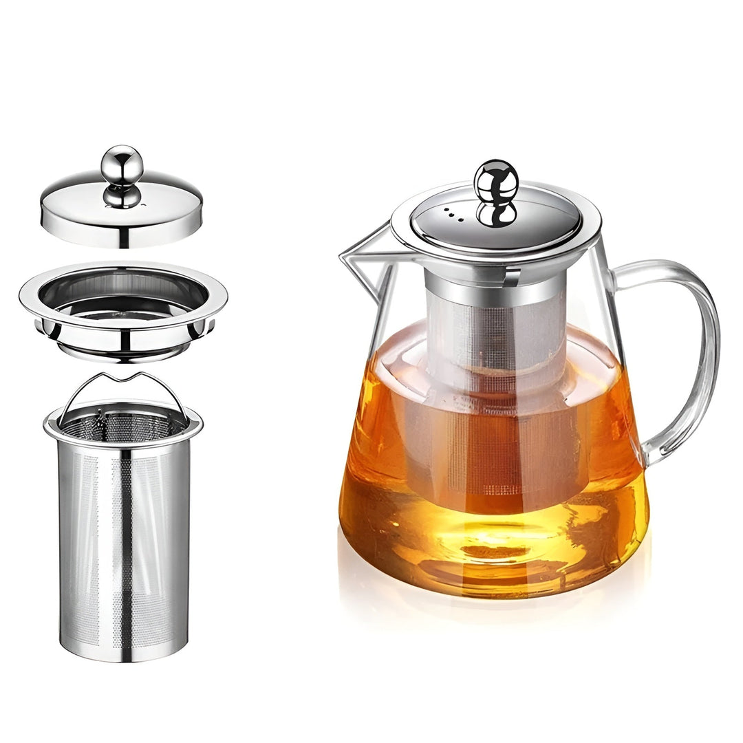 Teekanne Glas mit Sieb Edelstahlfilter