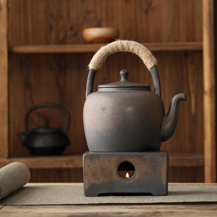 Teekanne Keramik Retro Braun Gongfu Sockel 700ml Matcha