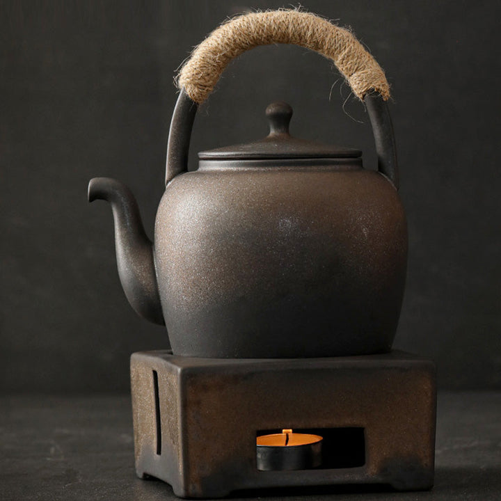 Teekanne Keramik Retro Braun Gongfu Sockel 700ml Teezeremonie