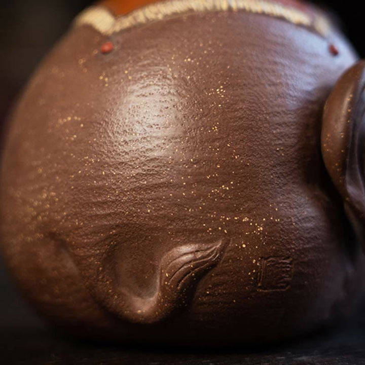 Teekanne Lila Ton Elefant Glückswolken Keramik Matcha