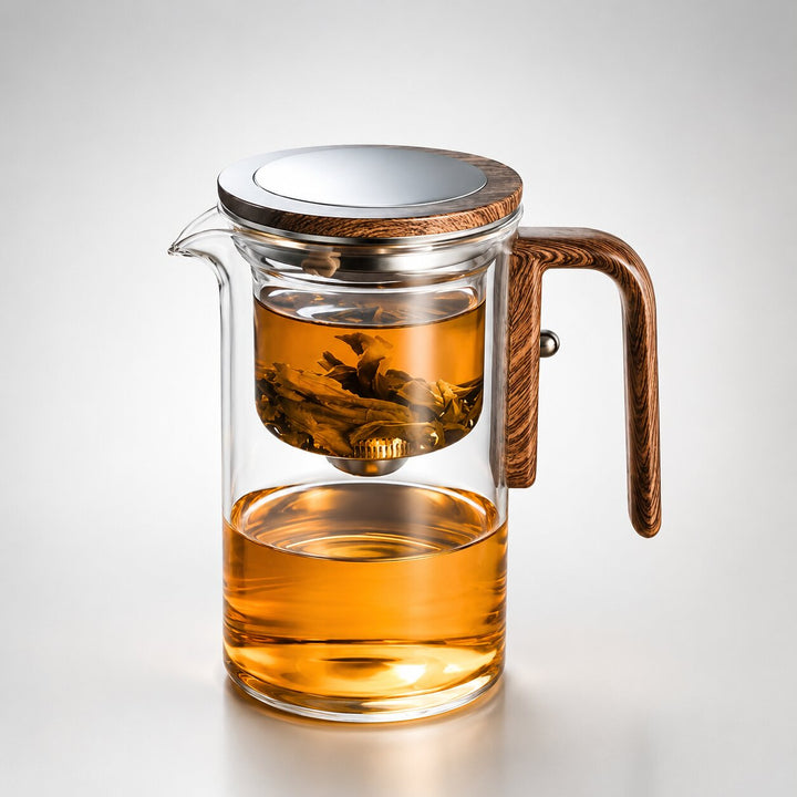 Teekanne mit Sieb Glas