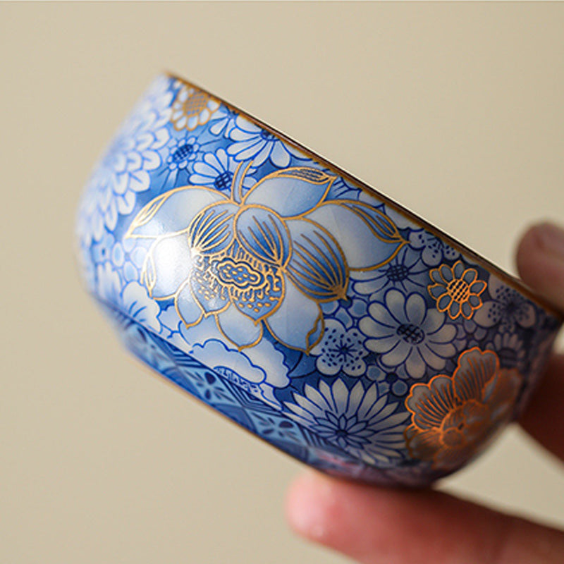 Teekanne Mit Tasse Lotus Blüten Kung Fu Gaiwan