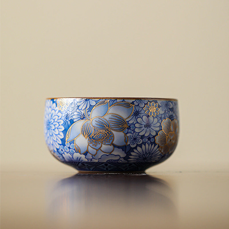 Teekanne Mit Tasse Lotus Blüten Kung Fu Keramik