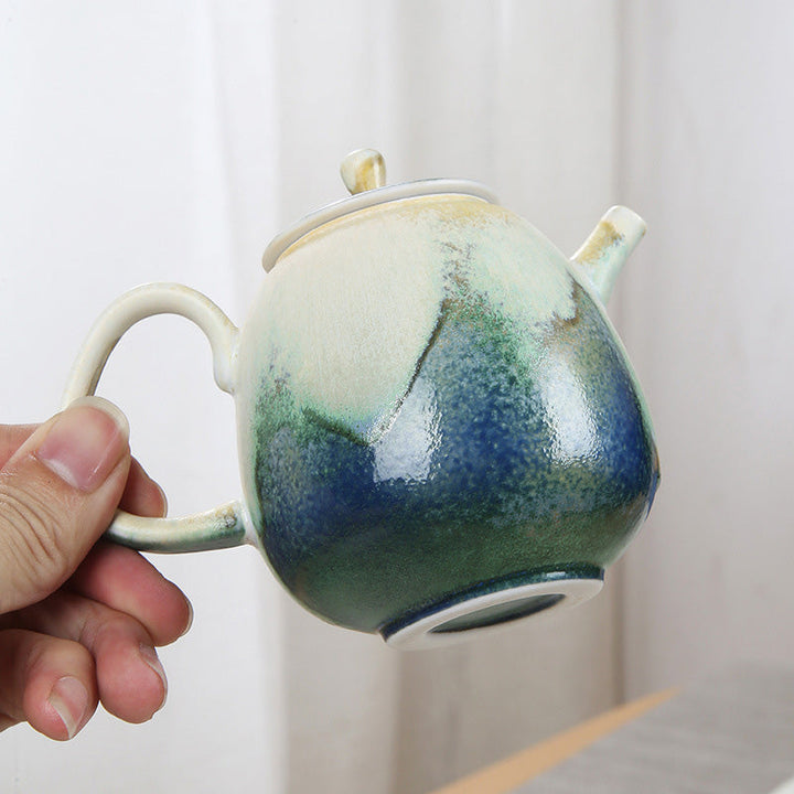 Teekanne Mit Tassen Gongfu Keramik Grün Geschenk