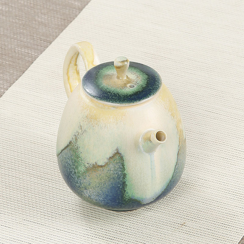 Teekanne Mit Tassen Gongfu Keramik Grün Porzellan