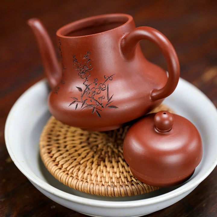 Teekanne Yixing Bambus Pfirsichblüte Zisha Lila Ton Geschenk