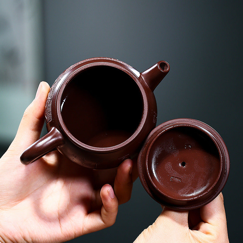 Teekanne Yixing Drache Zisha Lila Ton 240ml Gaiwan