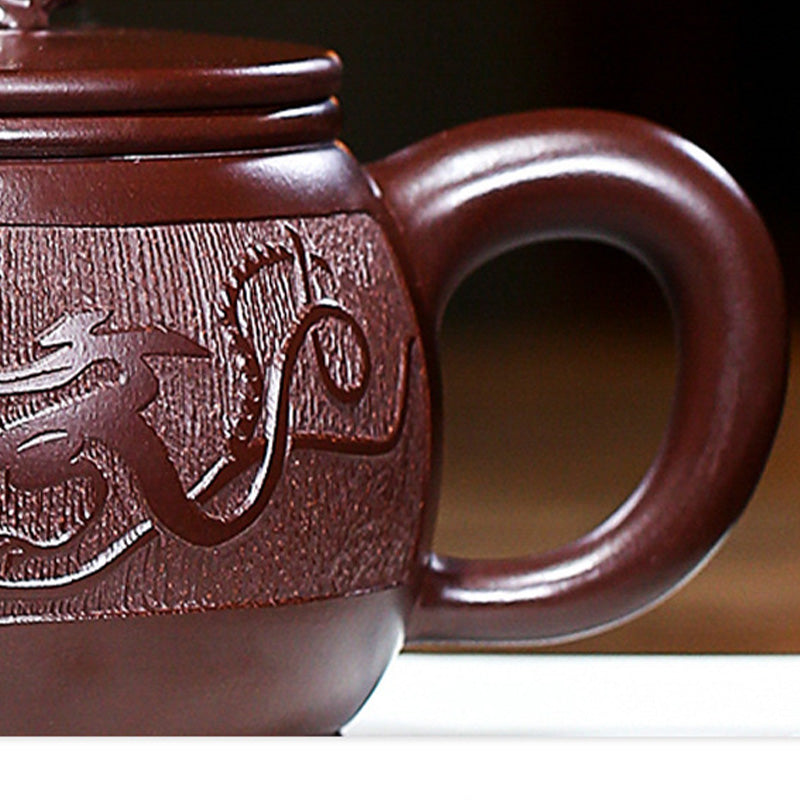 Teekanne Yixing Drache Zisha Lila Ton 240ml Geschenk