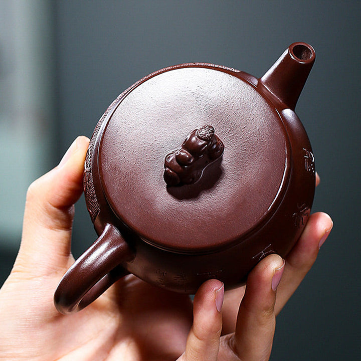 Teekanne Yixing Drache Zisha Lila Ton 240ml Teezeremonie