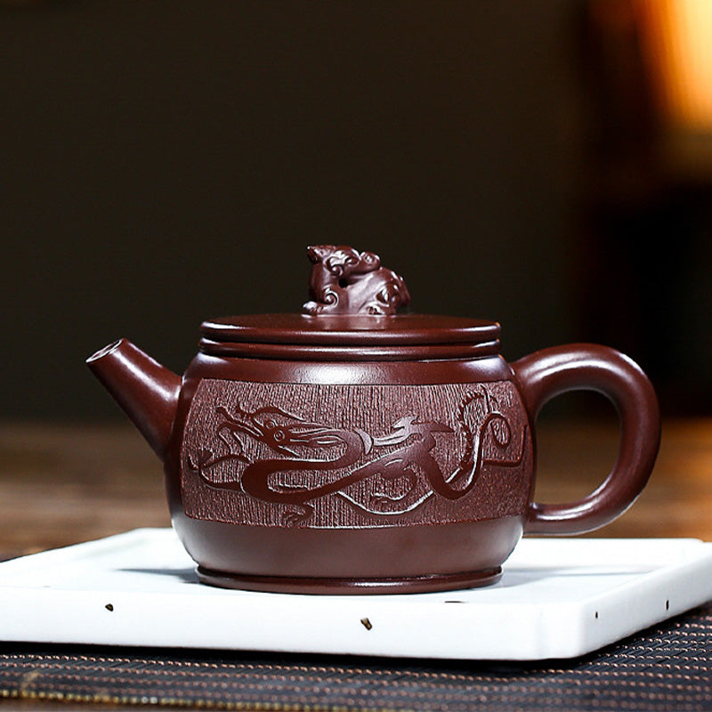 Teekanne Yixing Drache Zisha Lila Ton 240ml
