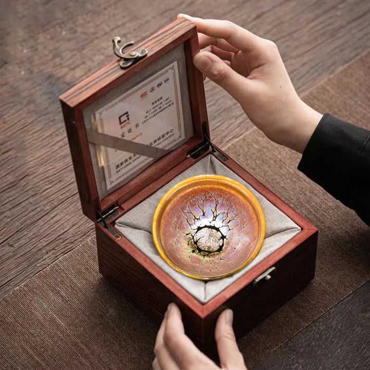 Teeset Goldtupfen Jianzhan Keramik Geschenk Teezeremonie