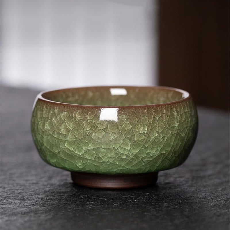 Teetasse Jianzhan Eisriss Porzellan Grün Gaiwan