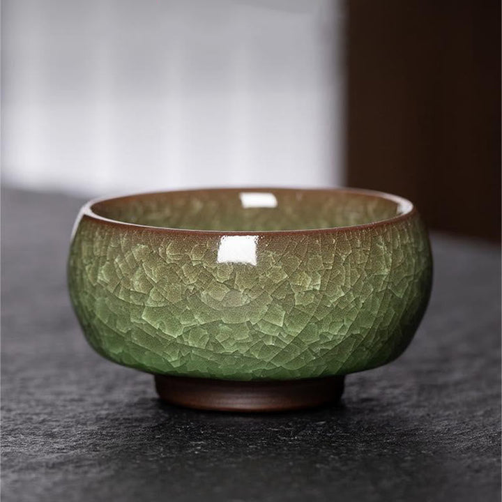 Teetasse Jianzhan Eisriss Porzellan Grün Gaiwan