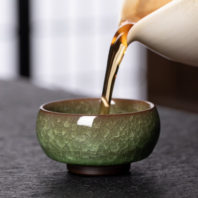 Teetasse Jianzhan Eisriss Porzellan Grün Geschenk