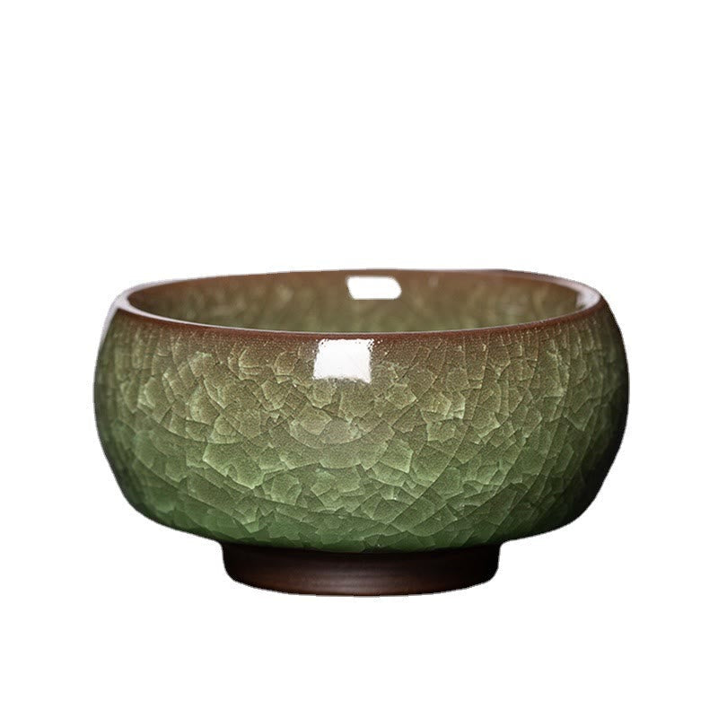 Teetasse Jianzhan Eisriss Porzellan Grün Matcha