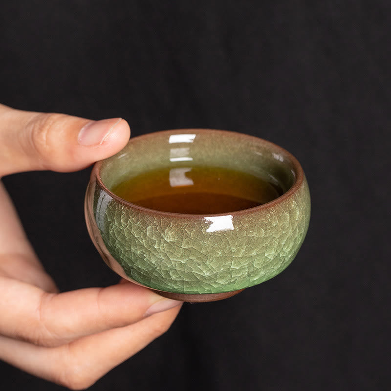 Teetasse Jianzhan Eisriss Porzellan Grün Teezeremonie