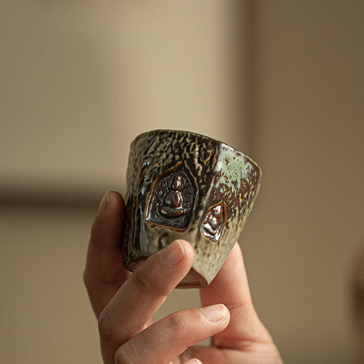 Teetasse Buddha Dunhuang Keramik Gravur Geschenk