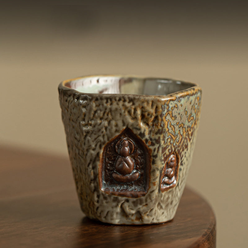 Teetasse Buddha Dunhuang Keramik Gravur Porzellan