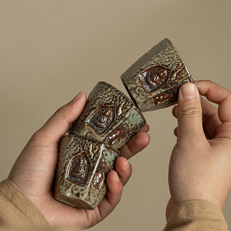 Teetasse Buddha Dunhuang Keramik Gravur