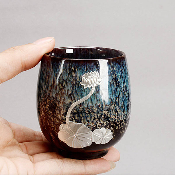 Teetasse Büro Lotus Jianzhan Silber Gaiwan