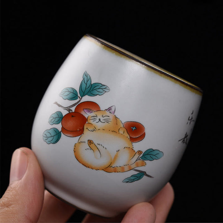 Teetasse Büro Liegende Katze Zweige