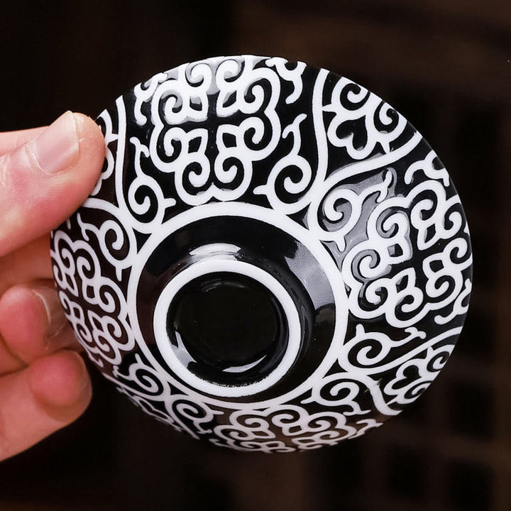 Teetasse Chinesisch Tibet Fu Zeichen Keramik Porzellan
