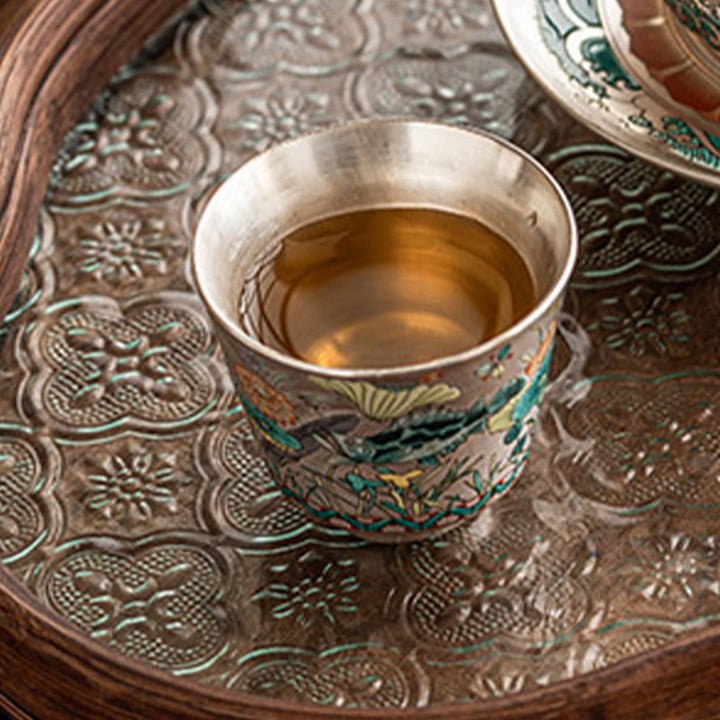 Teetasse Chinesisch Fisch Lotus Keramik Kung Fu Matcha