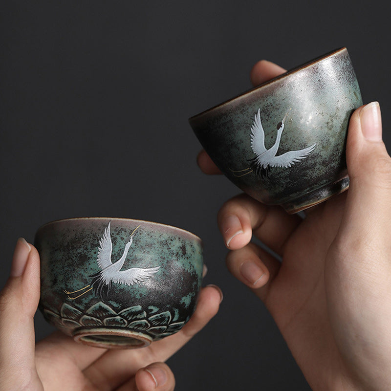 Teetasse Chinesisch Kranich Keramik
