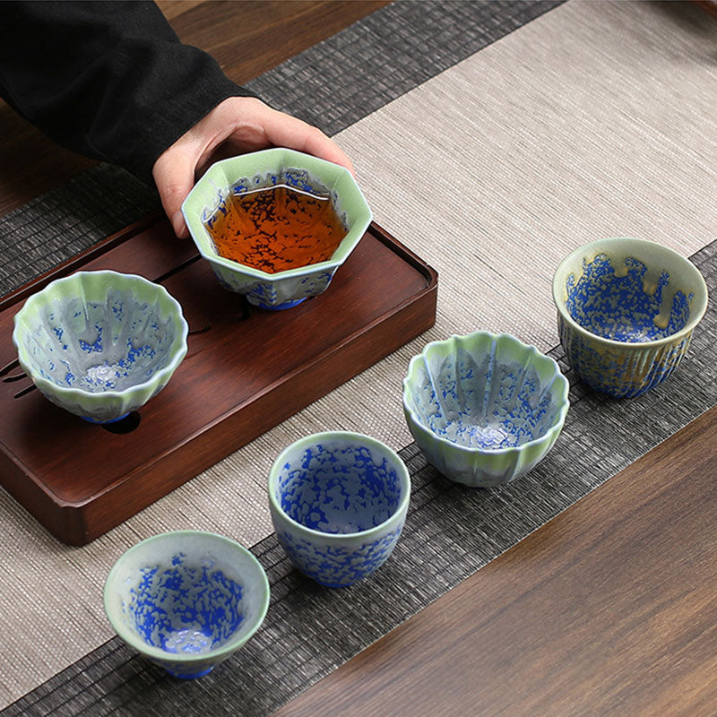 Teetasse Chinesisch Lotus Ofenwandlung Keramik Porzellan