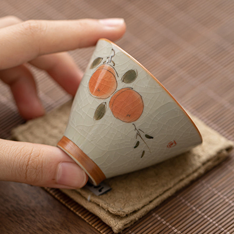Teetasse Design Koi Lotus Kaki Keramik 50ml Deko