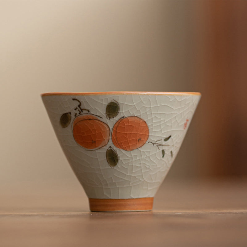 Teetasse Design Koi Lotus Kaki Keramik 50ml Gaiwan