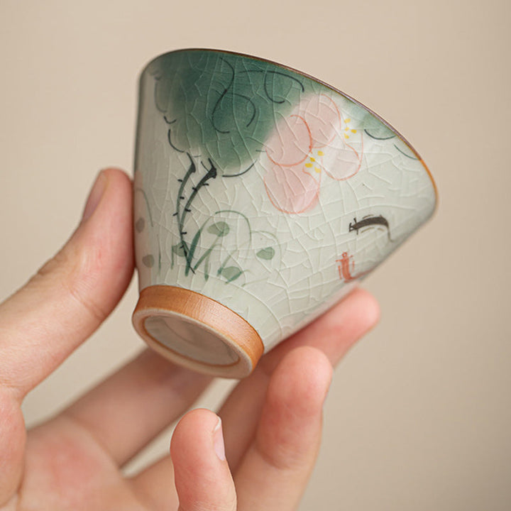 Teetasse Design Koi Lotus Kaki Keramik 50ml Matcha