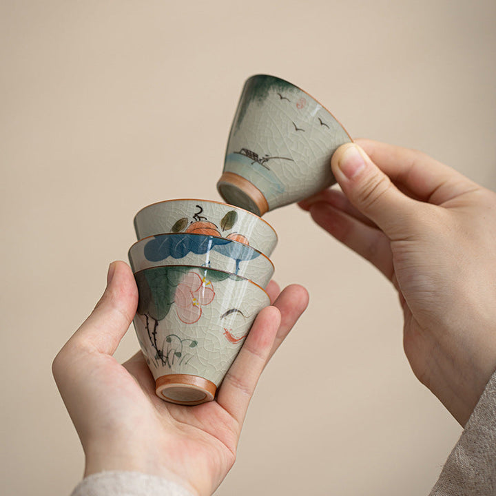 Teetasse Design Koi Lotus Kaki Keramik 50ml